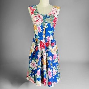 Pockets! Vtg 90’s Floral Fit & Flare Mini Dress by Alison J.